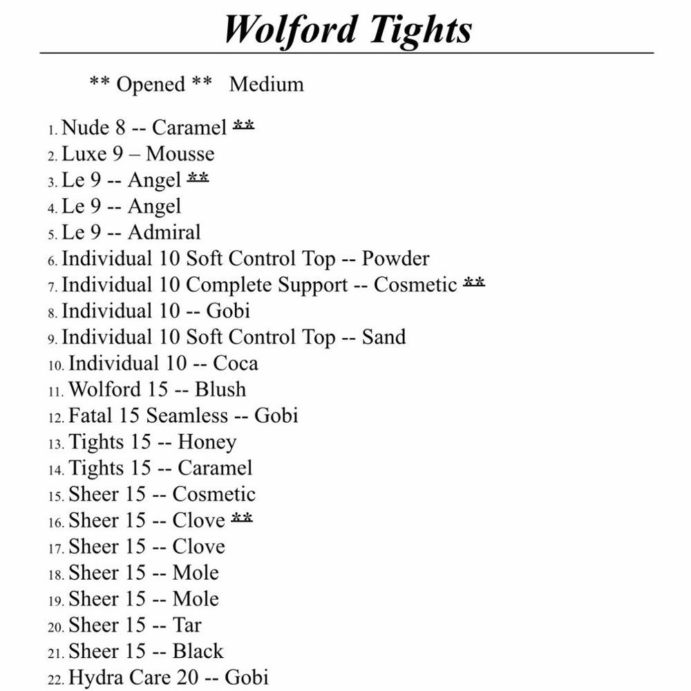 Wolford Tights “see description for details”